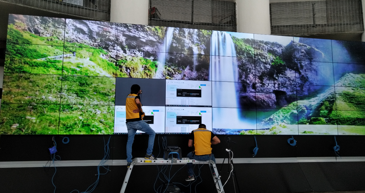 VIDEO WALL PIXEL WINDOW CALIBRACION COLORIMETRO SAMSUNG INSTALACION