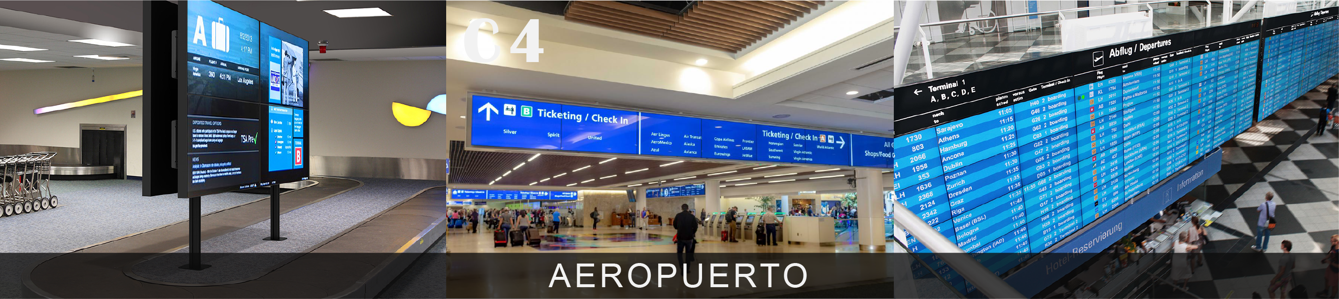 video wall para aeropuerto